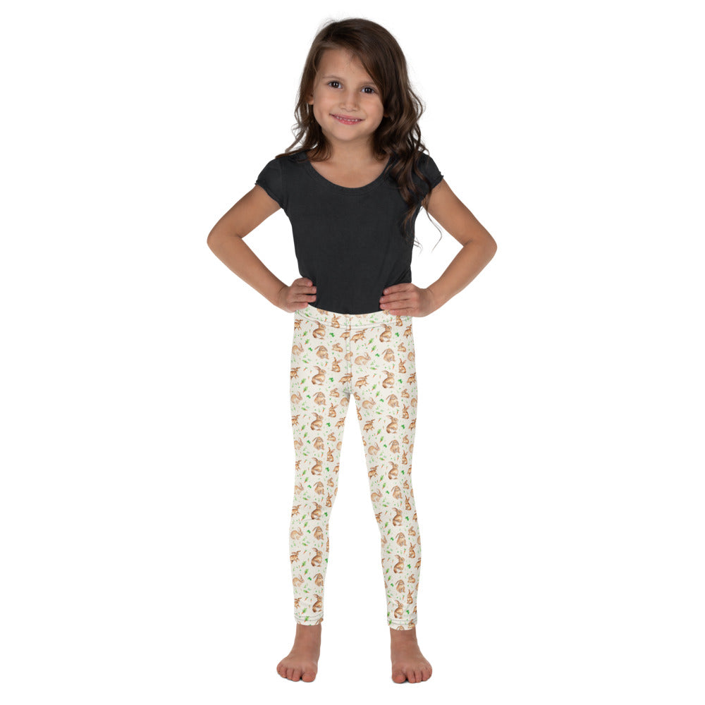 Carrot Patch Bunnies Kids Leggings - watercolour print