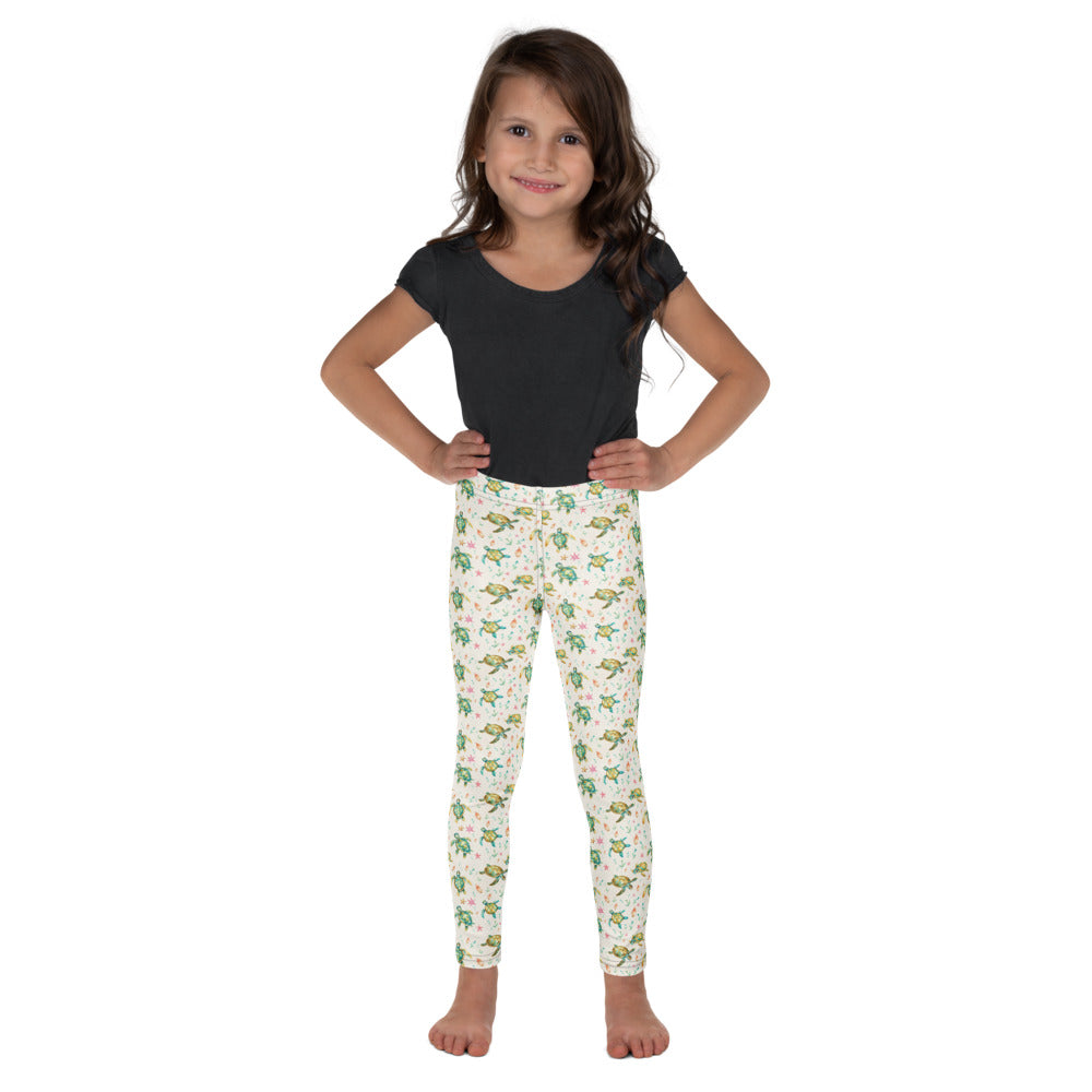 Turtles & Starfish Kids Leggings - watercolour print