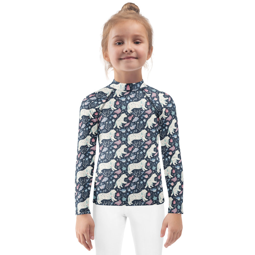 Polar Pals Kids Rash Guard - watercolour print