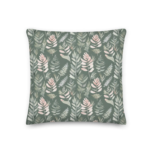 Sage Fern Cushion - watercolour print