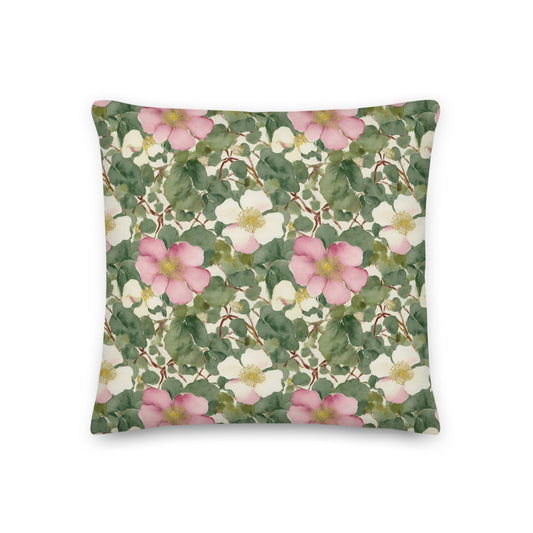 Wild Rose Cushion - watercolour print