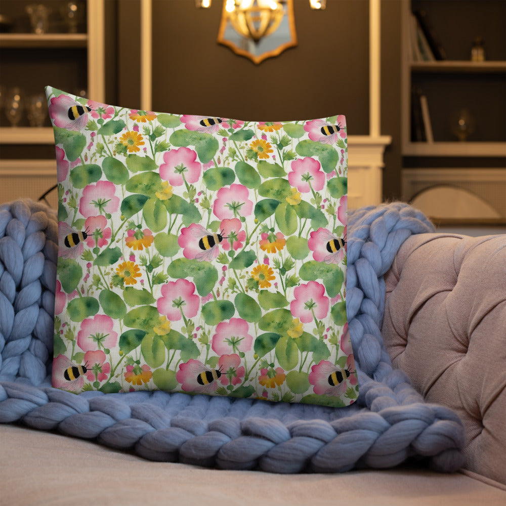 Bumble Garden Cushion - shown in a home setting