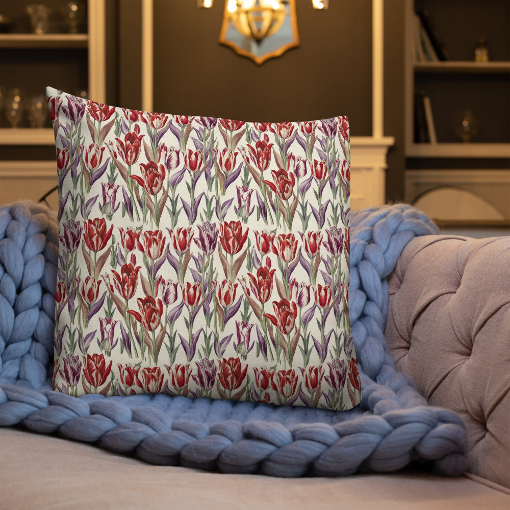 Tulip Parade Cushion - shown in a home setting