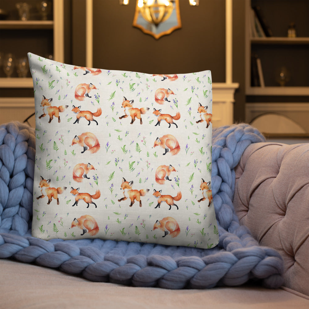 Fox in the Bluebells Cushion - watercolour design, view 7