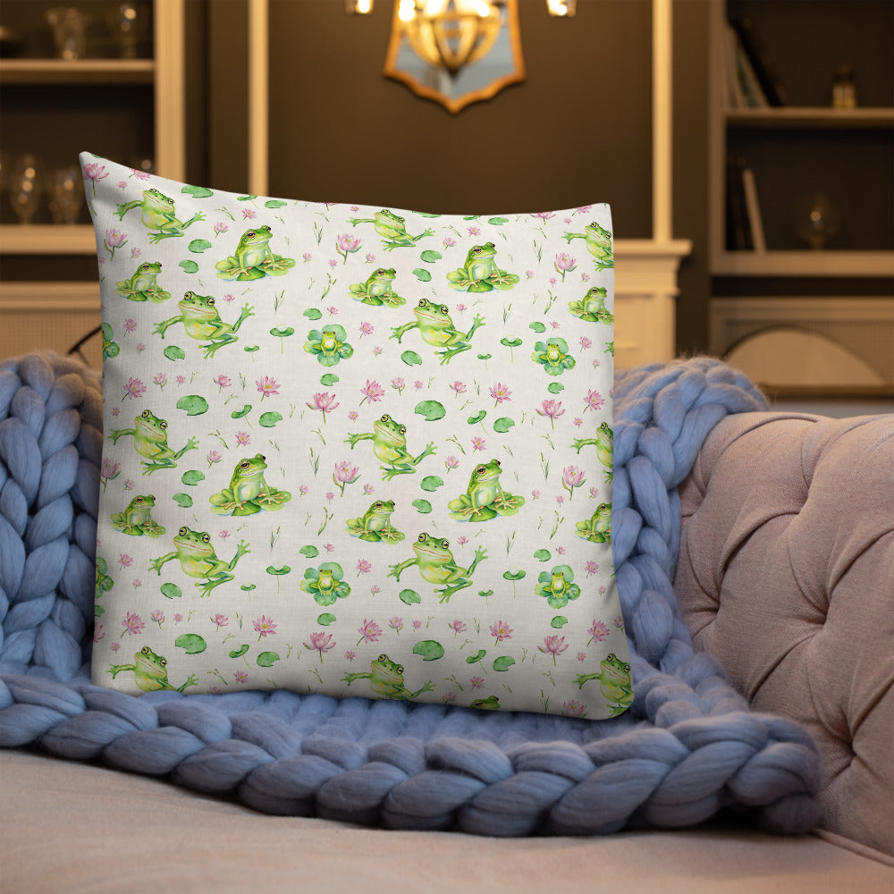 Lily Pond Cushion - watercolour design, view 7