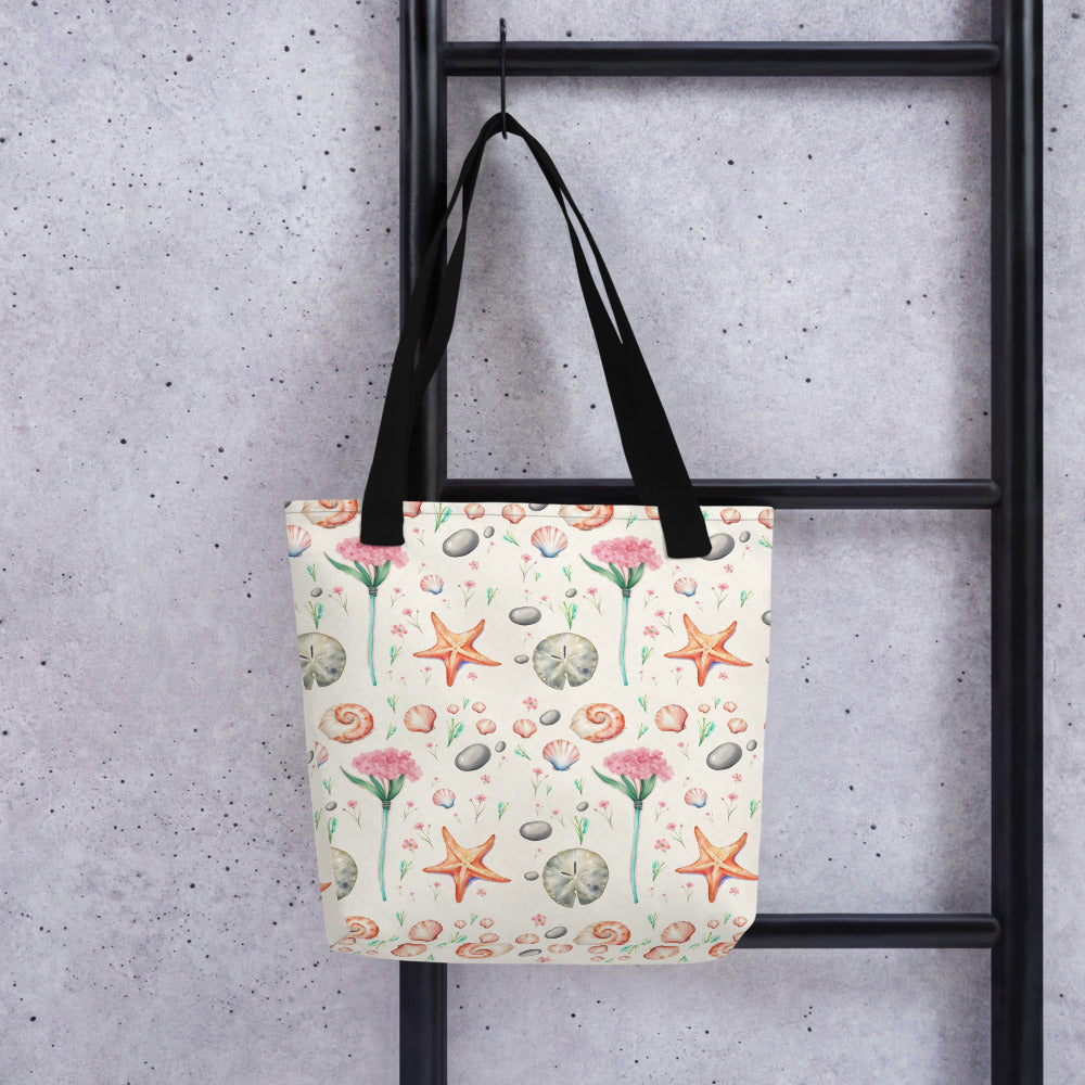 Shore Treasures Tote Bag - watercolour print