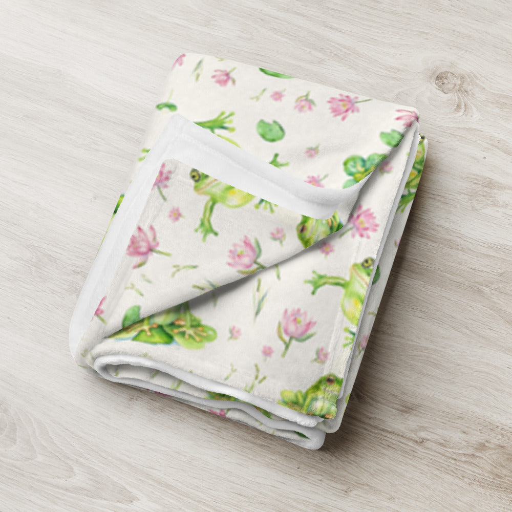Lily Pond Throw - watercolour design, view 4
