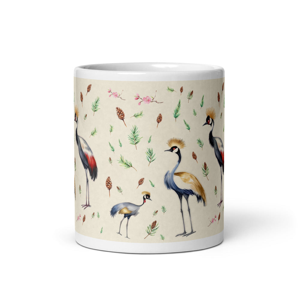 Crane & Pine Mug - watercolour design, view 3