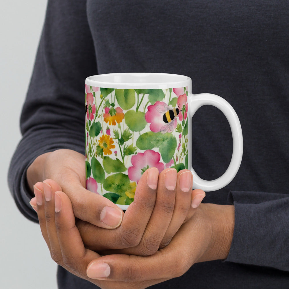 Bumble Garden Mug - shown in a home setting