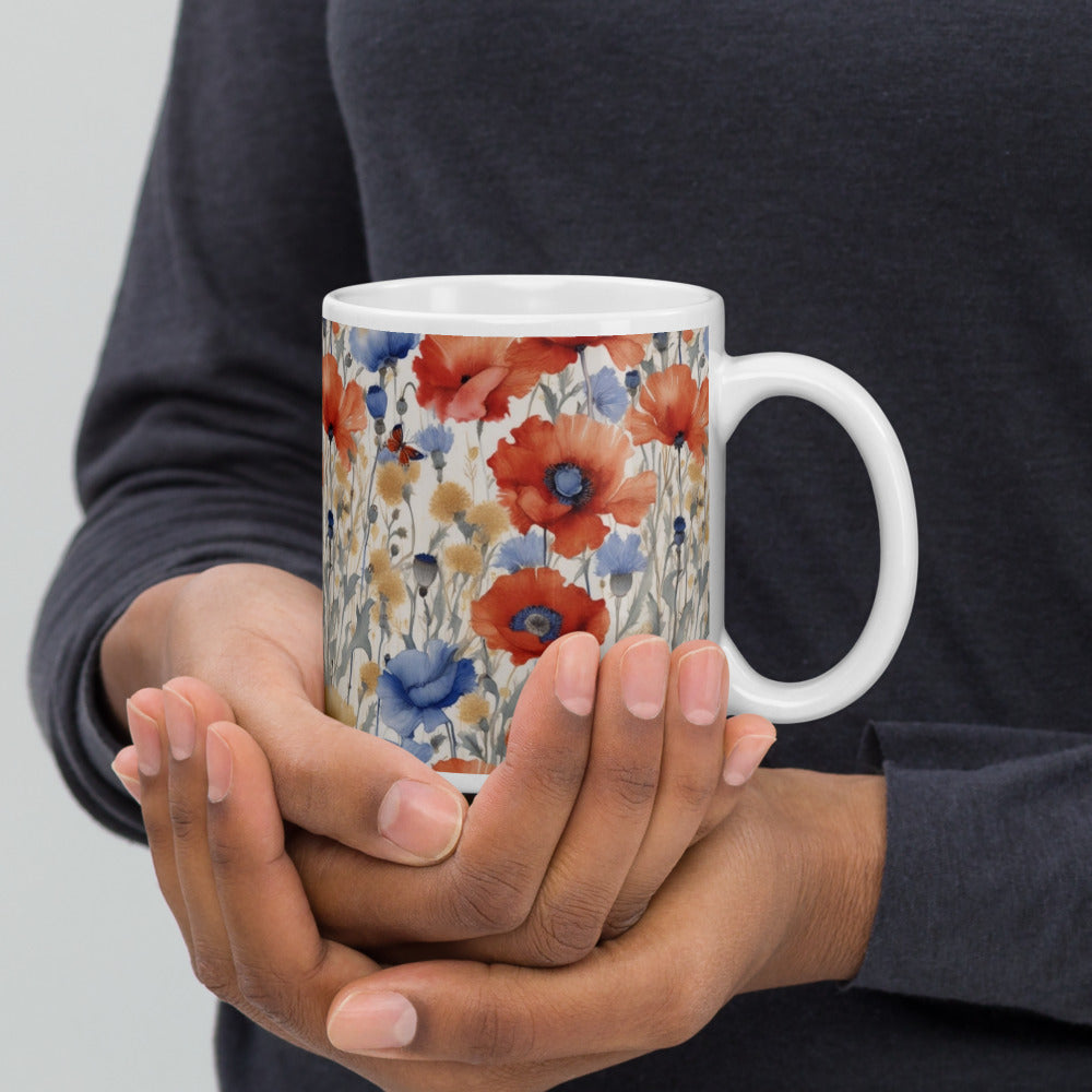 Butterfly Meadow Mug - shown in a home setting