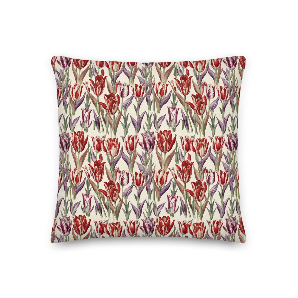 Tulip Parade Cushion - watercolour print