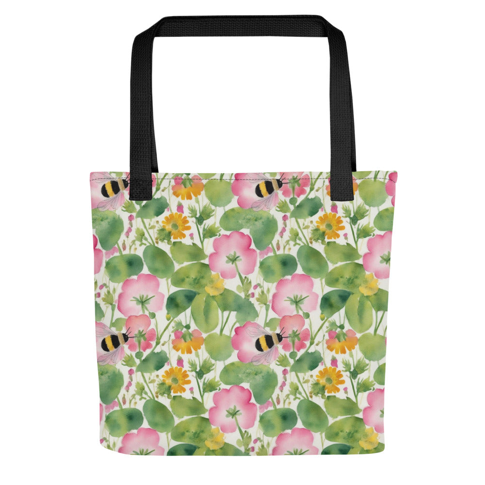 Bumble Garden Tote Bag - watercolour print