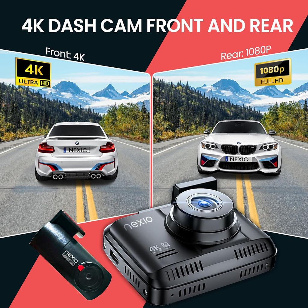 NEXIO N5Pro 4K Dual Dash Cam with Starvis Sensor, WiFi, GPS, ADAS, Park Mode