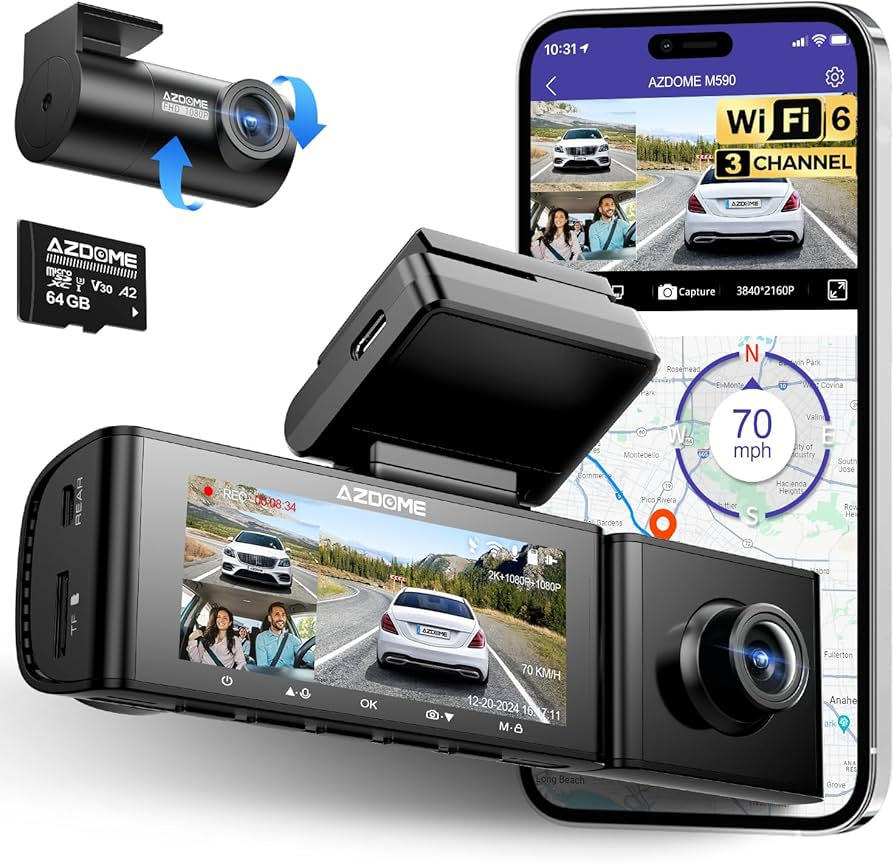 AZDOME M590 3 Channel Dash Cam