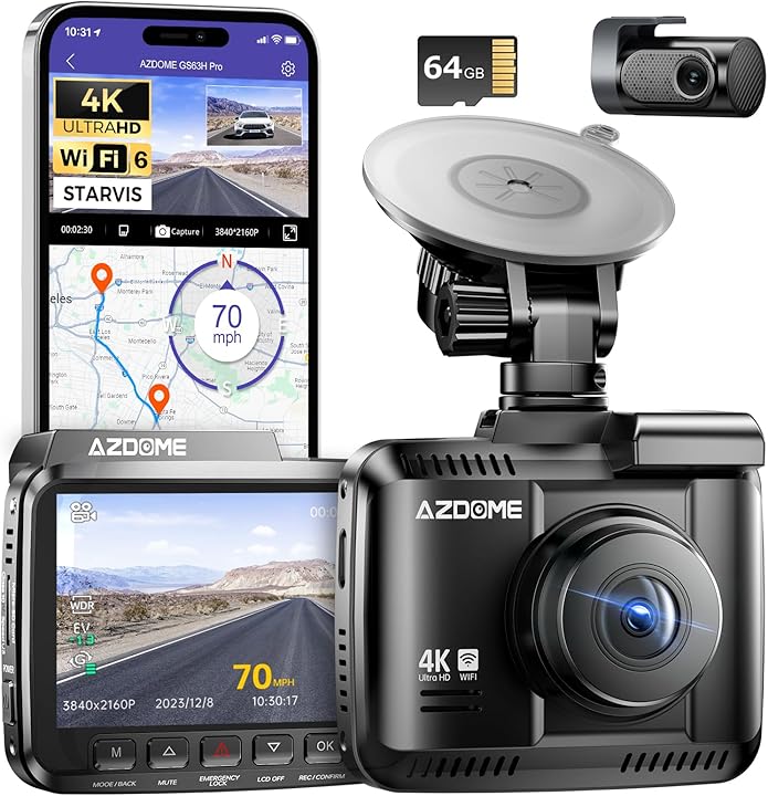 AZDOME GS63H Pro Front and Rear Dash Cam