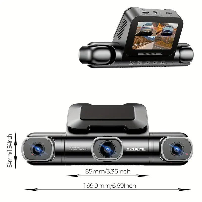 AZDOME M660 4 Channel 360° Dash Cam with 128GB eMMC, 2.5K+1K+1K+1K Dashcam