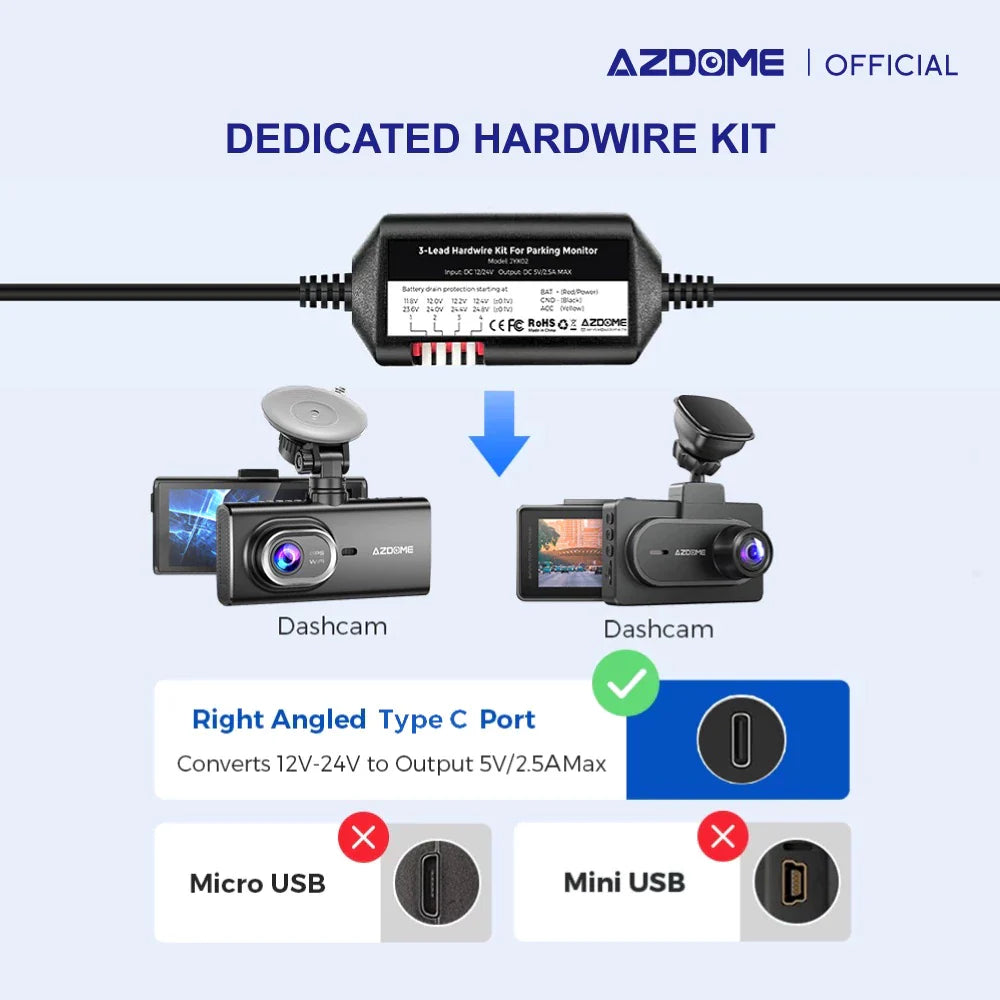 AZDOME HT03 C-Type Hardwire KIT