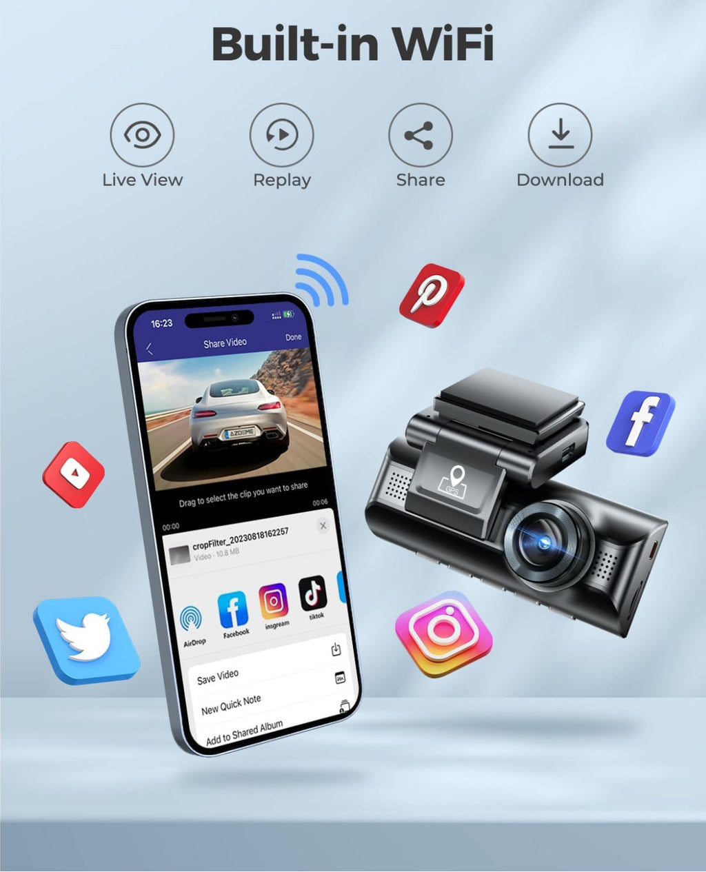 AZDOME M550 Pro 3CH 4K Dash Cam