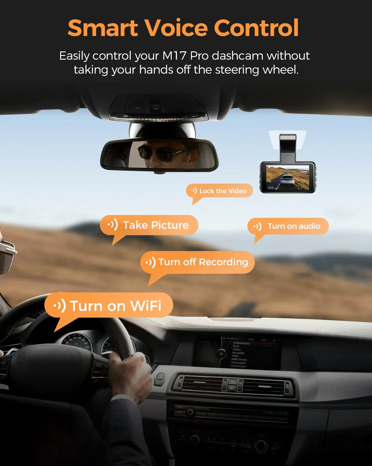 AZDOME M17 3K Front Dash Cam