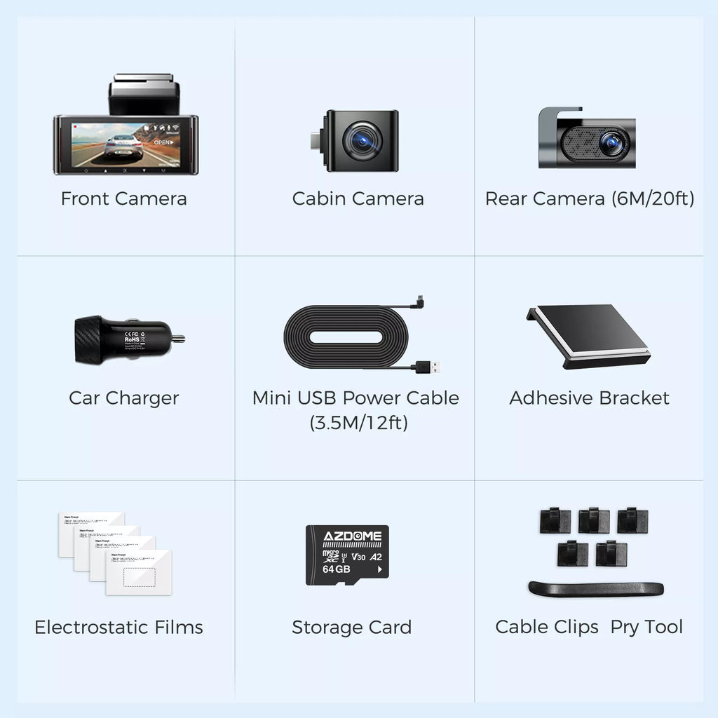 AZDOME M550 Pro 3CH 4K Dash Cam