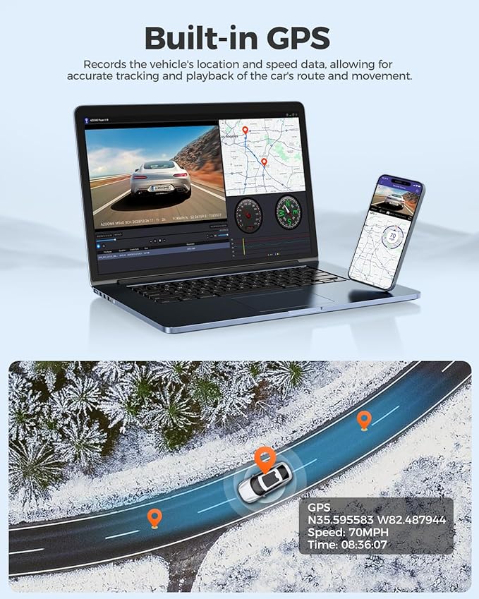 AZDOME PG19X Front and Rear 4K Mirror Dash Cam