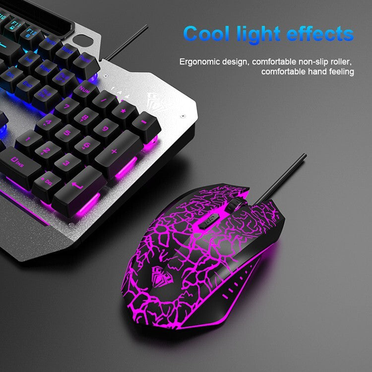 AULA Gaming Keyboard, T102 104 Keys Gaming Keyboard and Mouse Combo with RGB