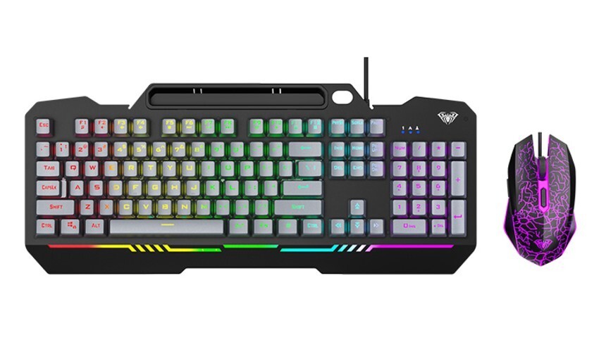 AULA Gaming Keyboard, T102 104 Keys Gaming Keyboard and Mouse Combo with RGB