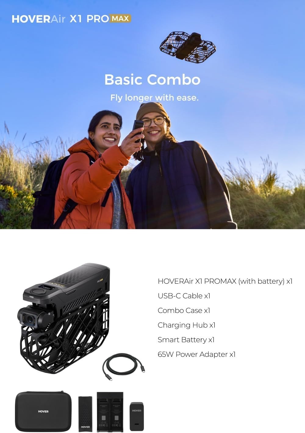 HOVERAir X1 PROMAX 8K Action Flying Camera, Foldable Drone New   - (Standard)