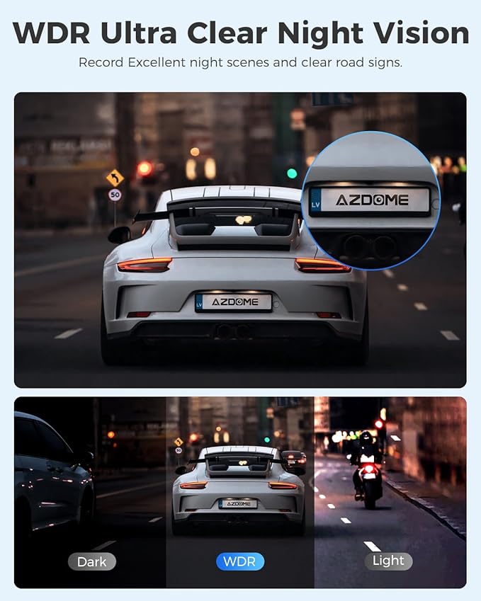 AZDOME PG19X Front and Rear 4K Mirror Dash Cam