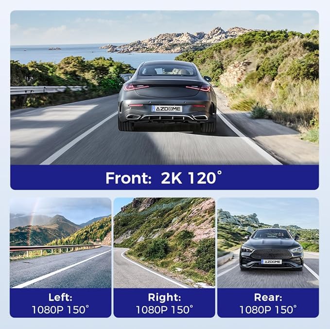 AZDOME M660 4 Channel 360° Dash Cam with 128GB eMMC, 2.5K+1K+1K+1K Dashcam