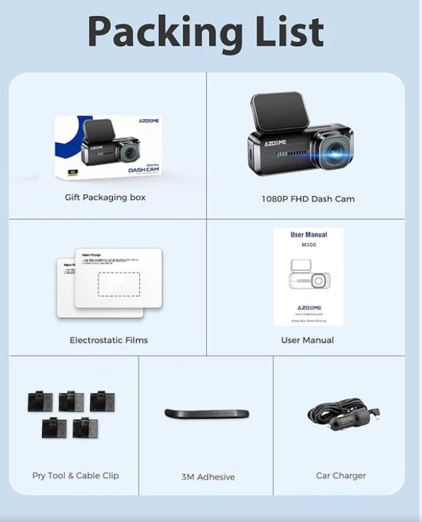 AZDOME M200 1080P Front Dash Cam