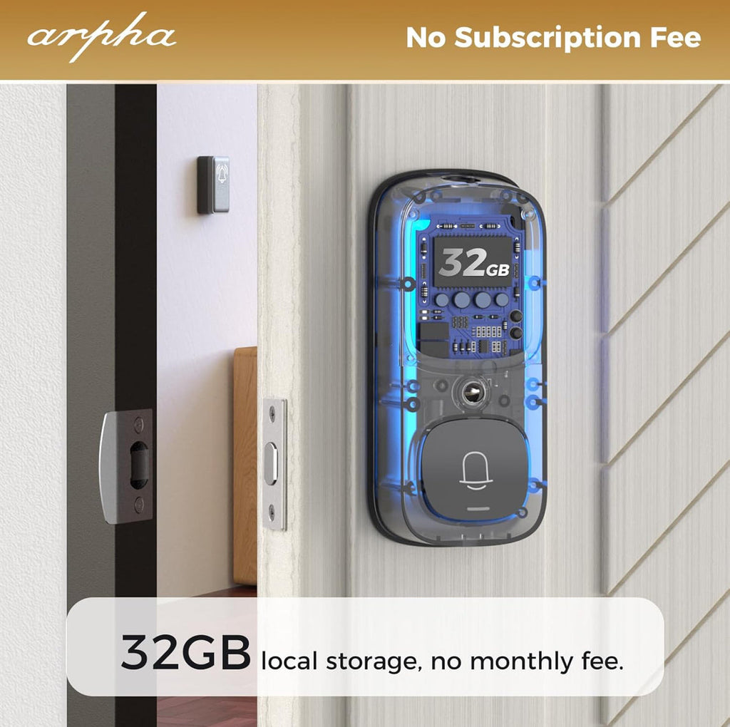 ARPHA AL501 Smart Door Lock with Video Camera - 6 in 1