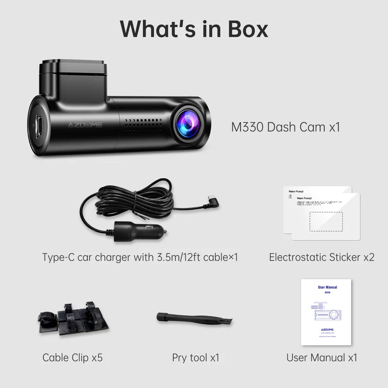 AZDOME M330 1080P Front Dash Cam