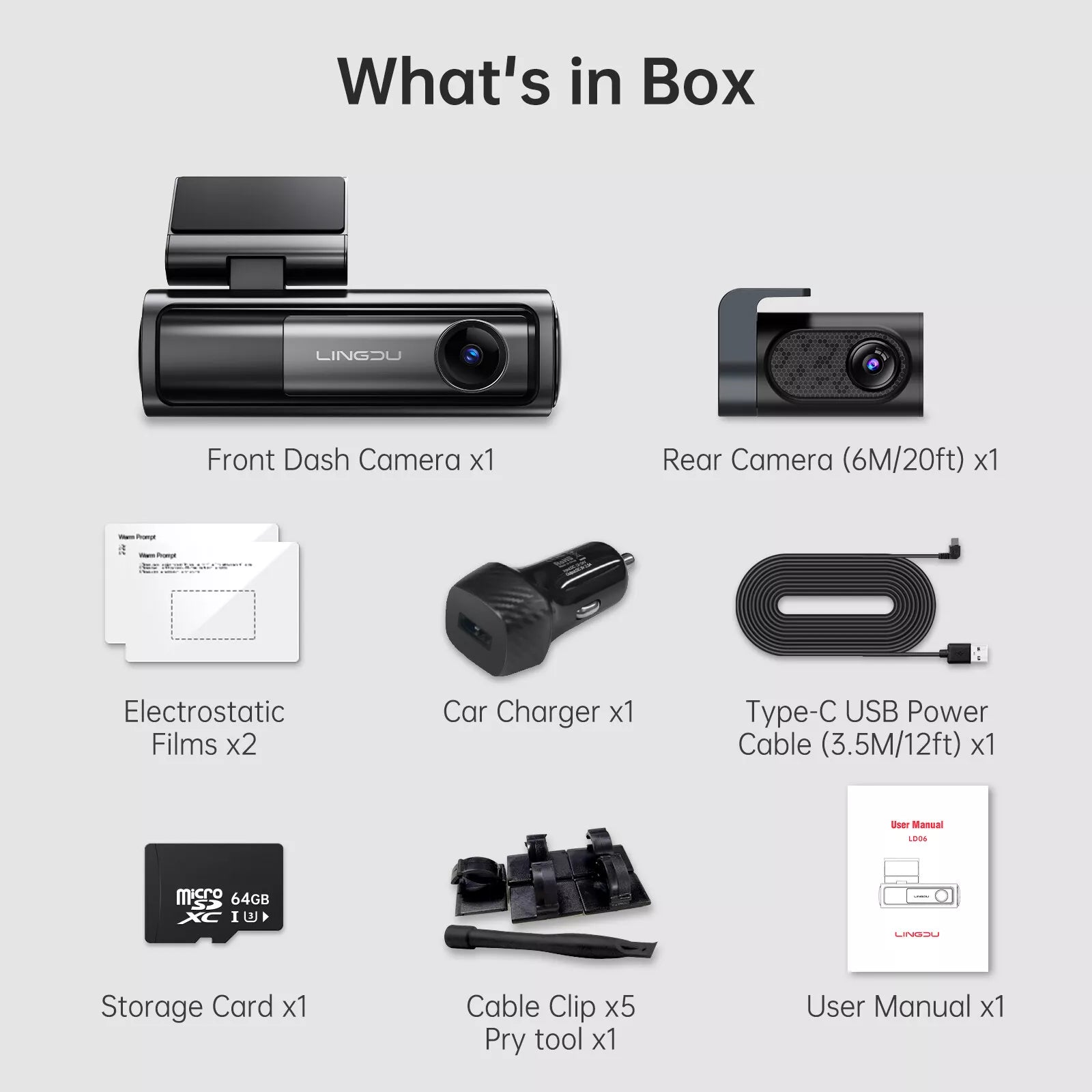 LINGDU LD06 5K Front and Rear Front and Rear