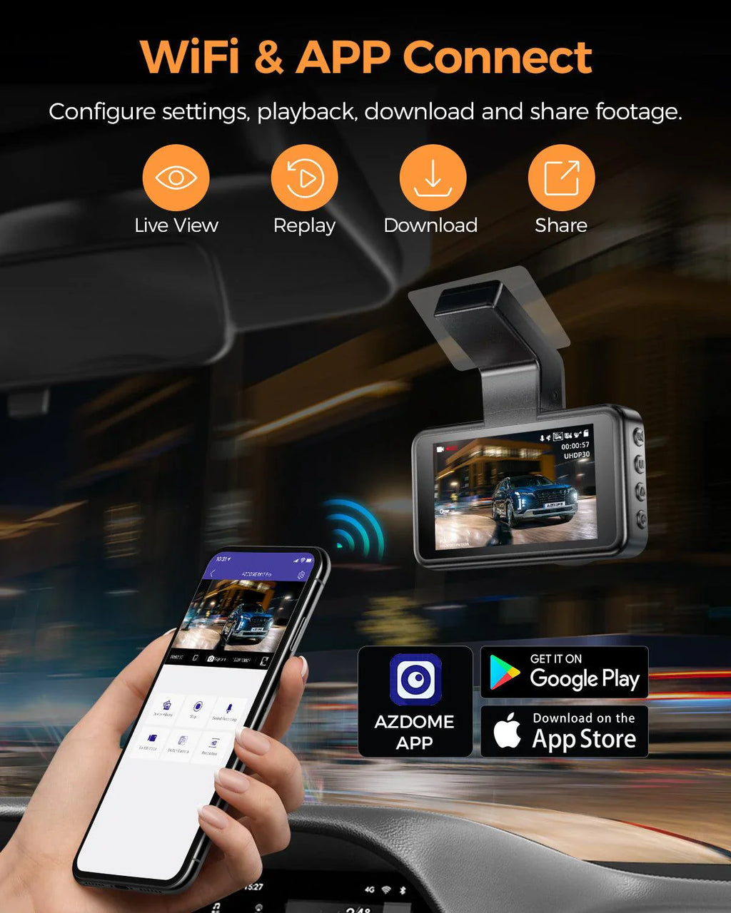 AZDOME M17 3K Front Dash Cam