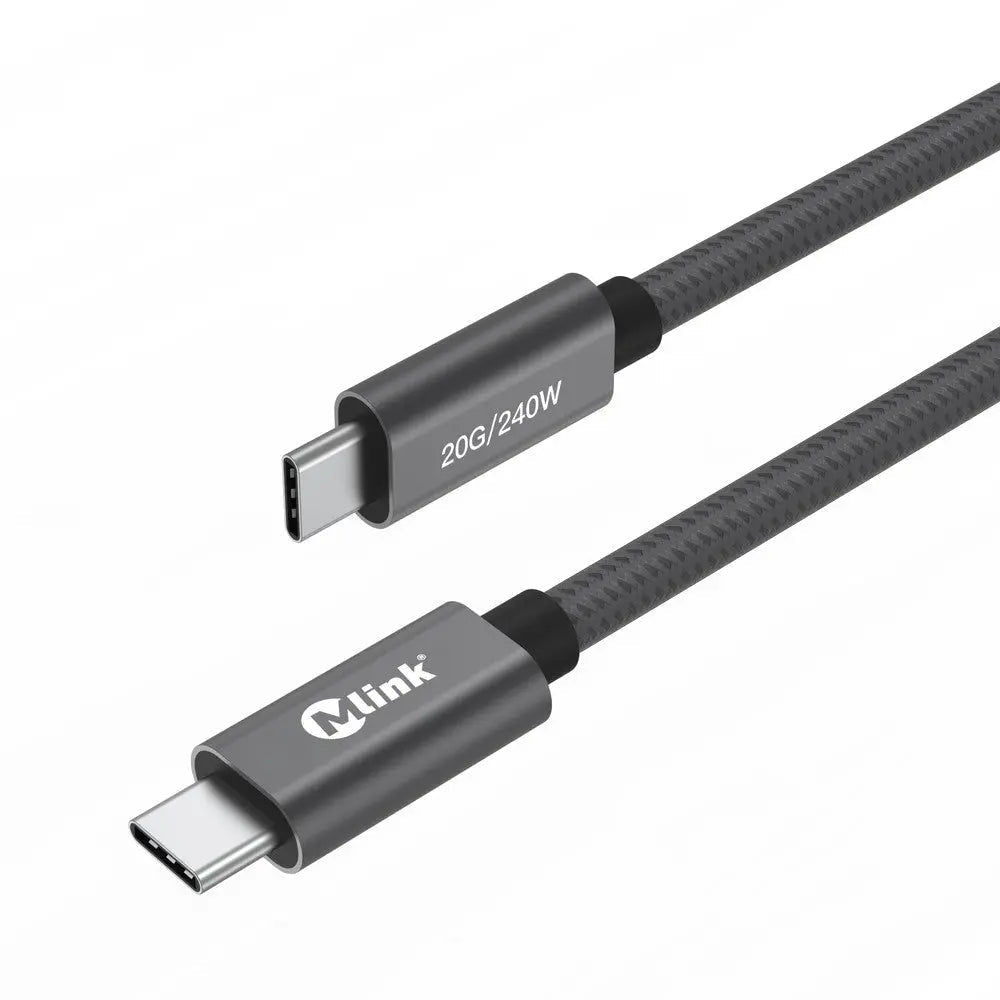 Câble USB-C PD240W 20 Gbit/s en nylon tressé à transfert rapide