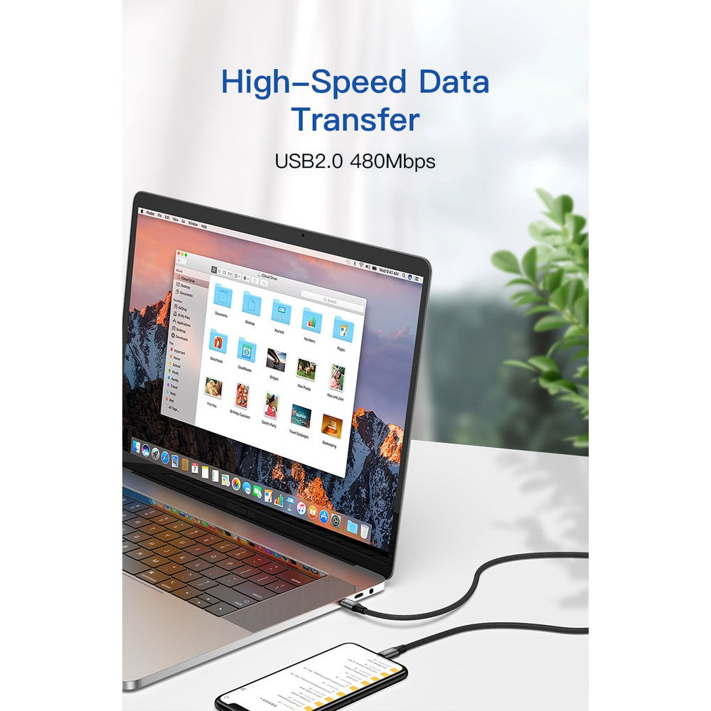 Câble USB-C PD60W 20V/3A en nylon tressé à charge rapide