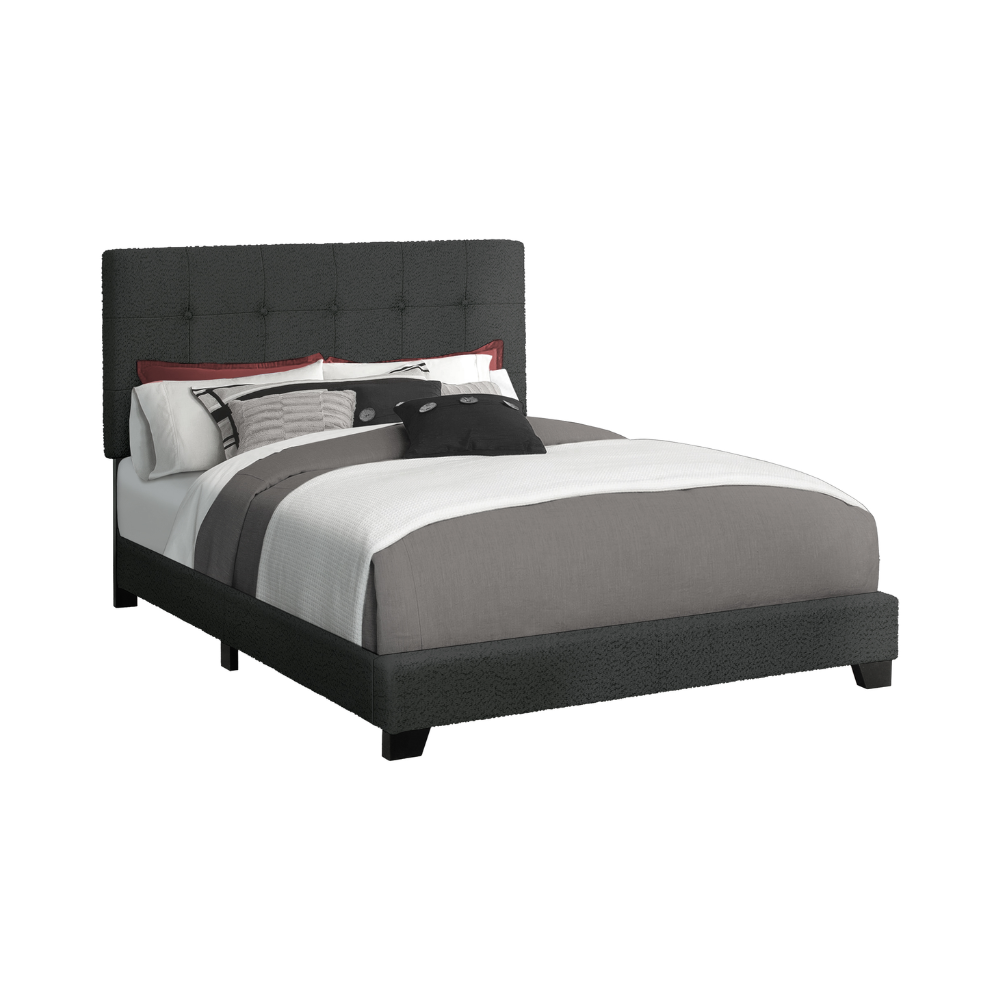 Base de lit Queen en tissu noir - Monarch (I5805Q)