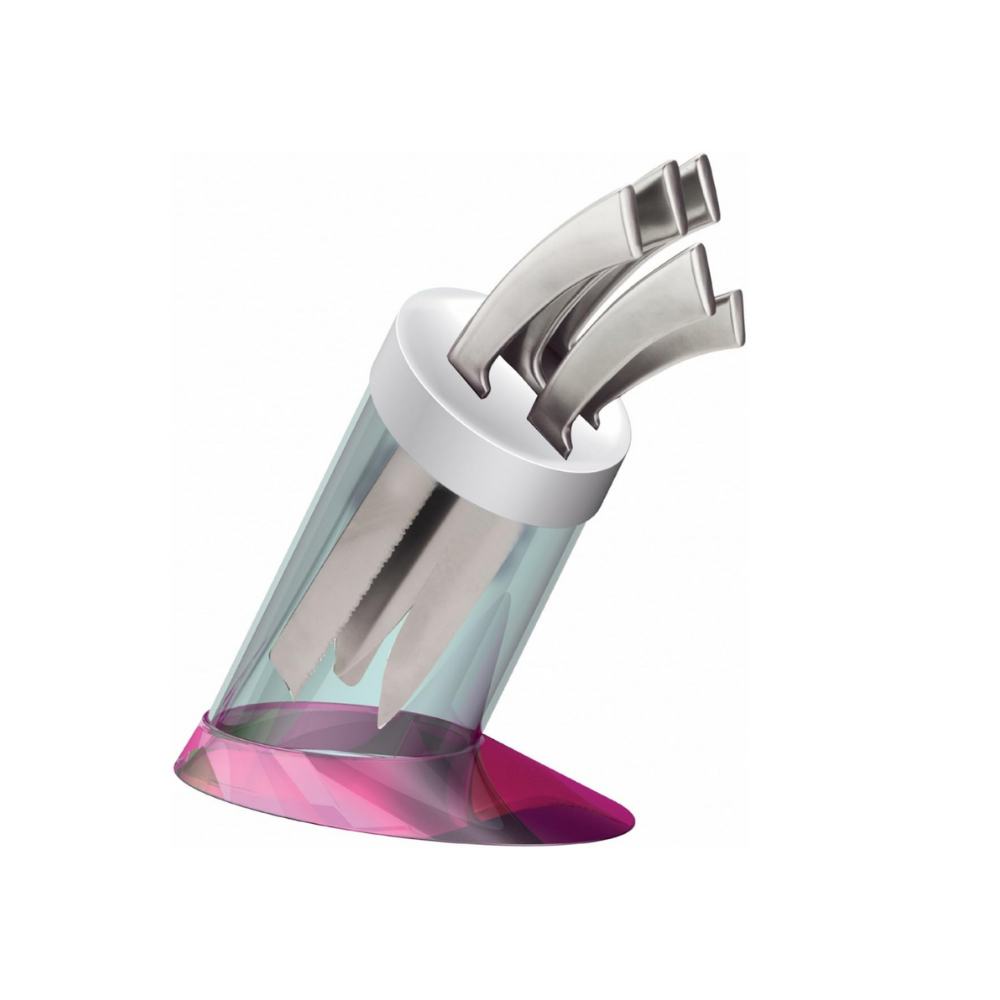 Ensemble de cinq couteaux avec support -  Bugatti - Glamour (GLNU-0219)