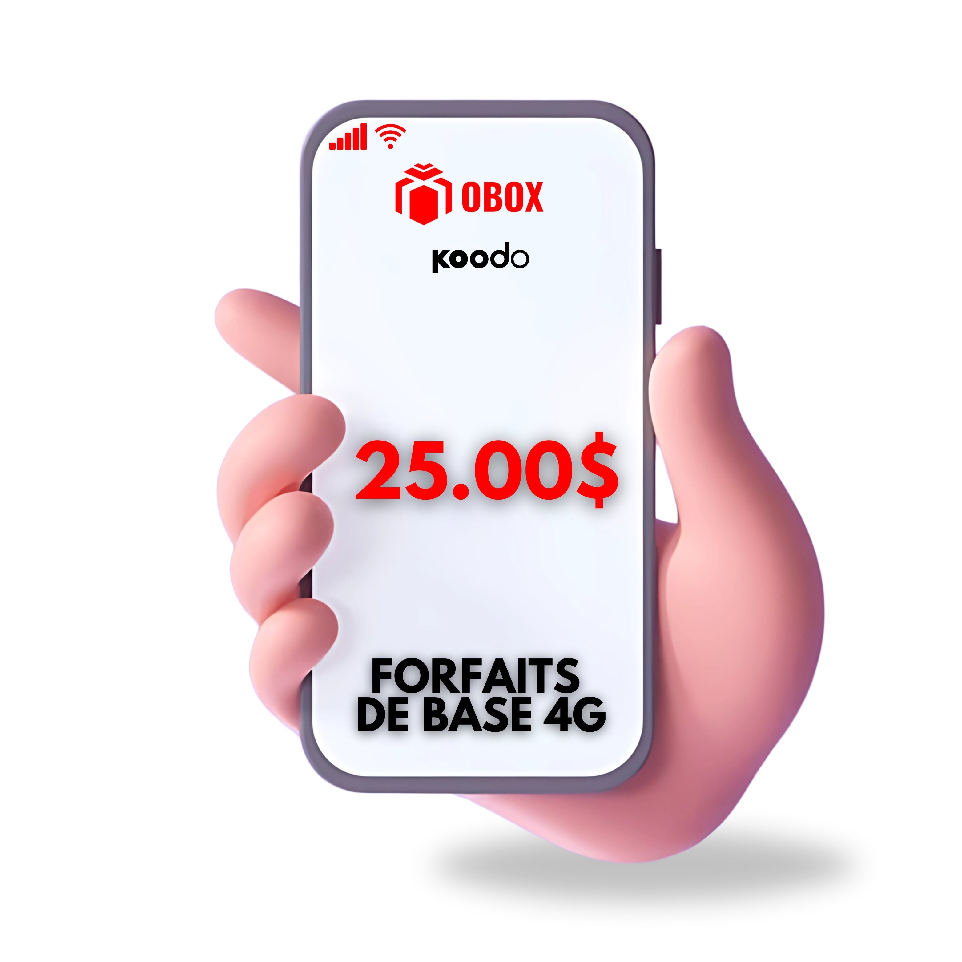 Forfaits Koodo de base 4G - 25$ - 5 Go  à vitesse 4G