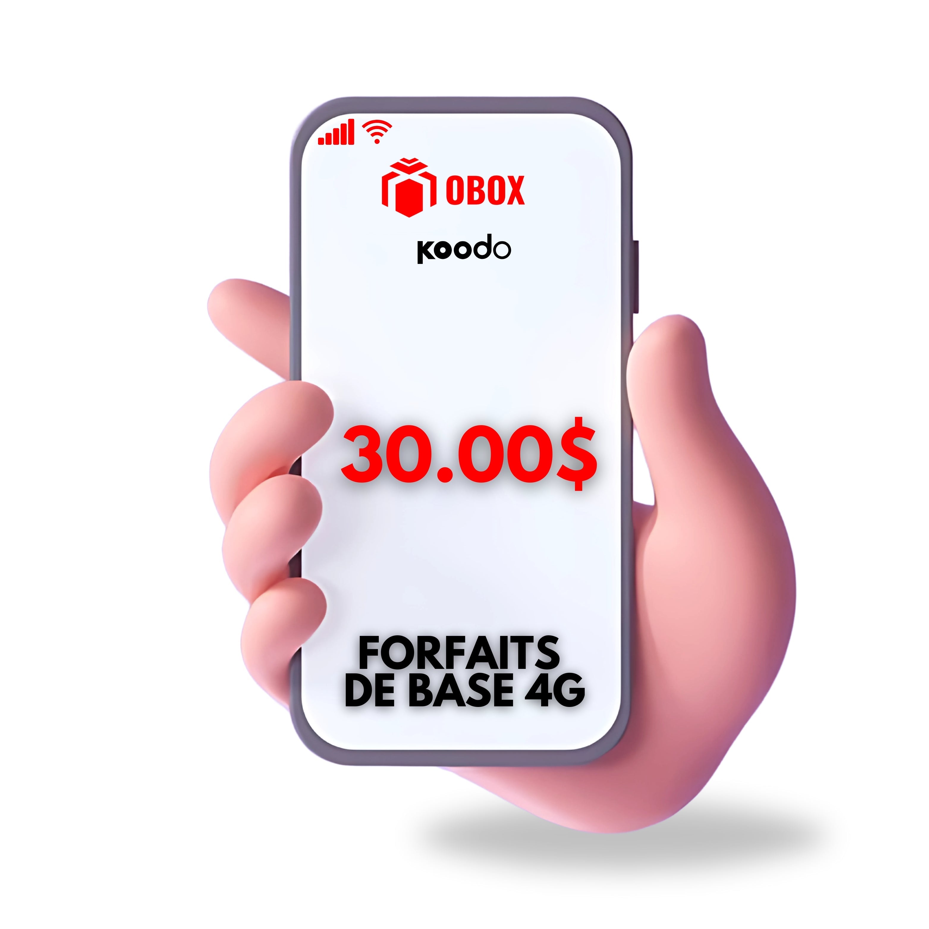 Forfaits Koodo de base 4G - 30$ - 15 Go  à vitesse 4G