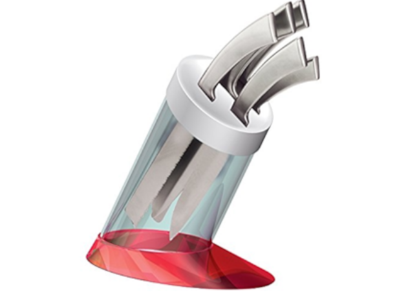 Ensemble de cinq couteaux avec support -  Bugatti - Glamour (GLNU-0219)