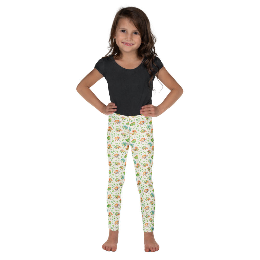 Little Dino Stomp Kids Leggings - watercolour print