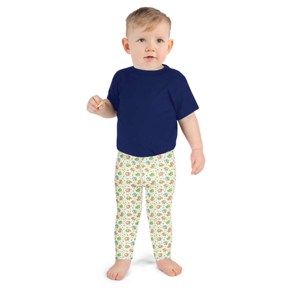 Little Dino Stomp Kids Leggings - shown on a child