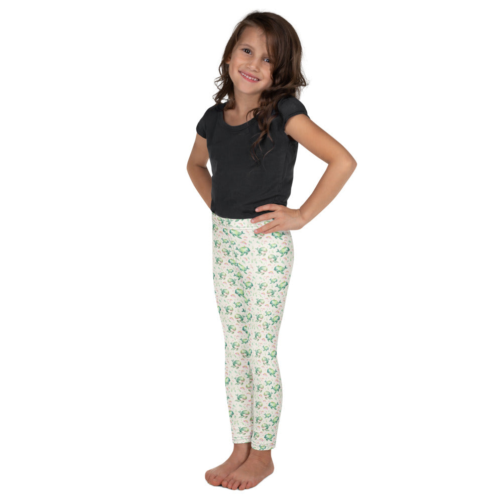 Rainbow Whales Kids Leggings - shown on a child