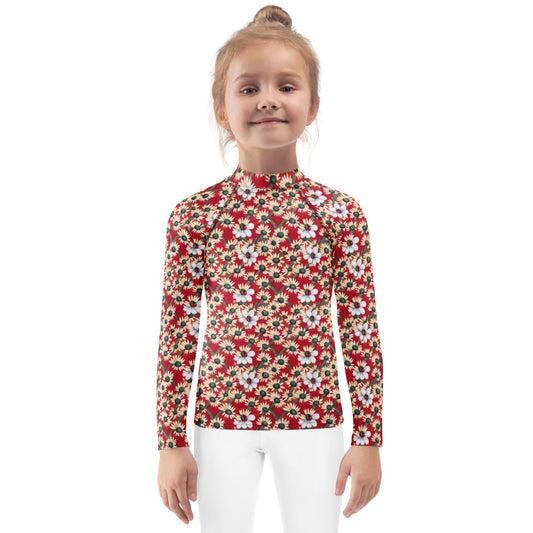 Ladybirds & Daisies Kids Rash Guard - shown on a child