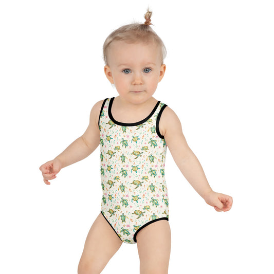 Turtles & Starfish Kids Swimsuit - shown on a child