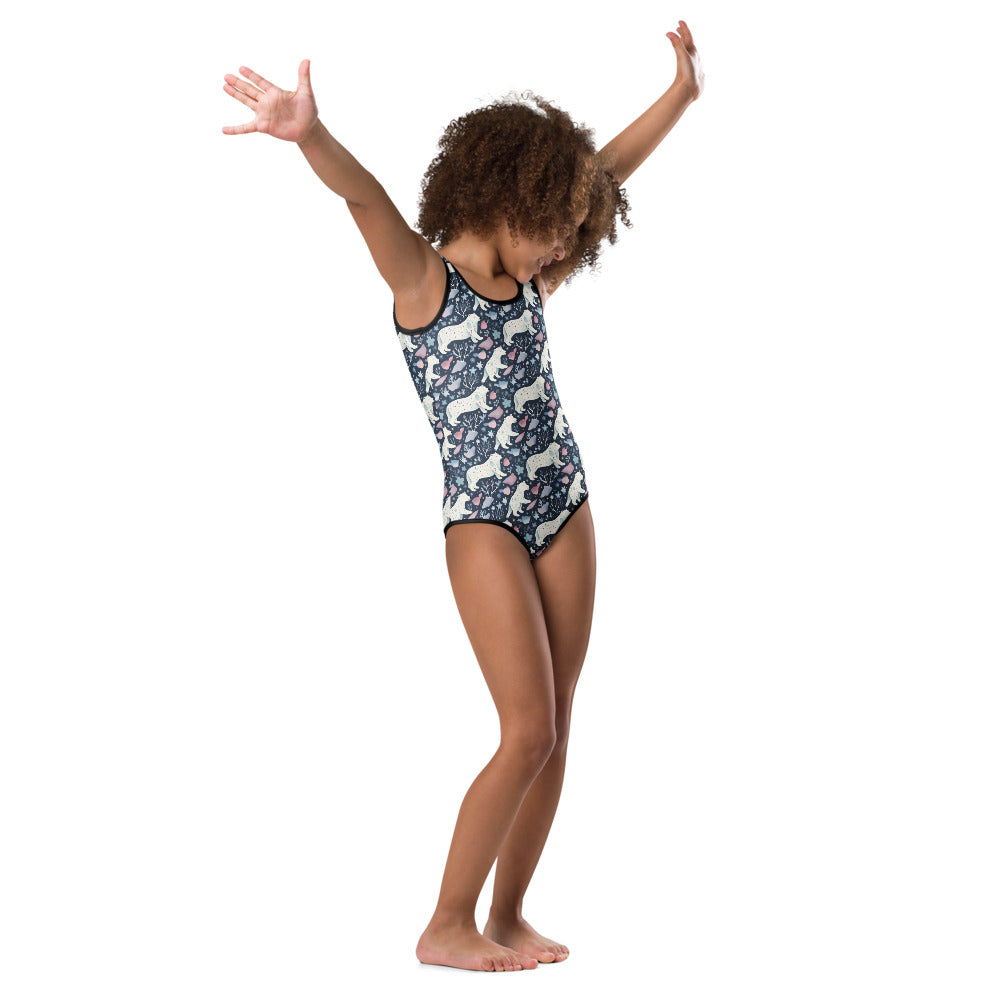 Polar Pals Kids Swimsuit - watercolour print