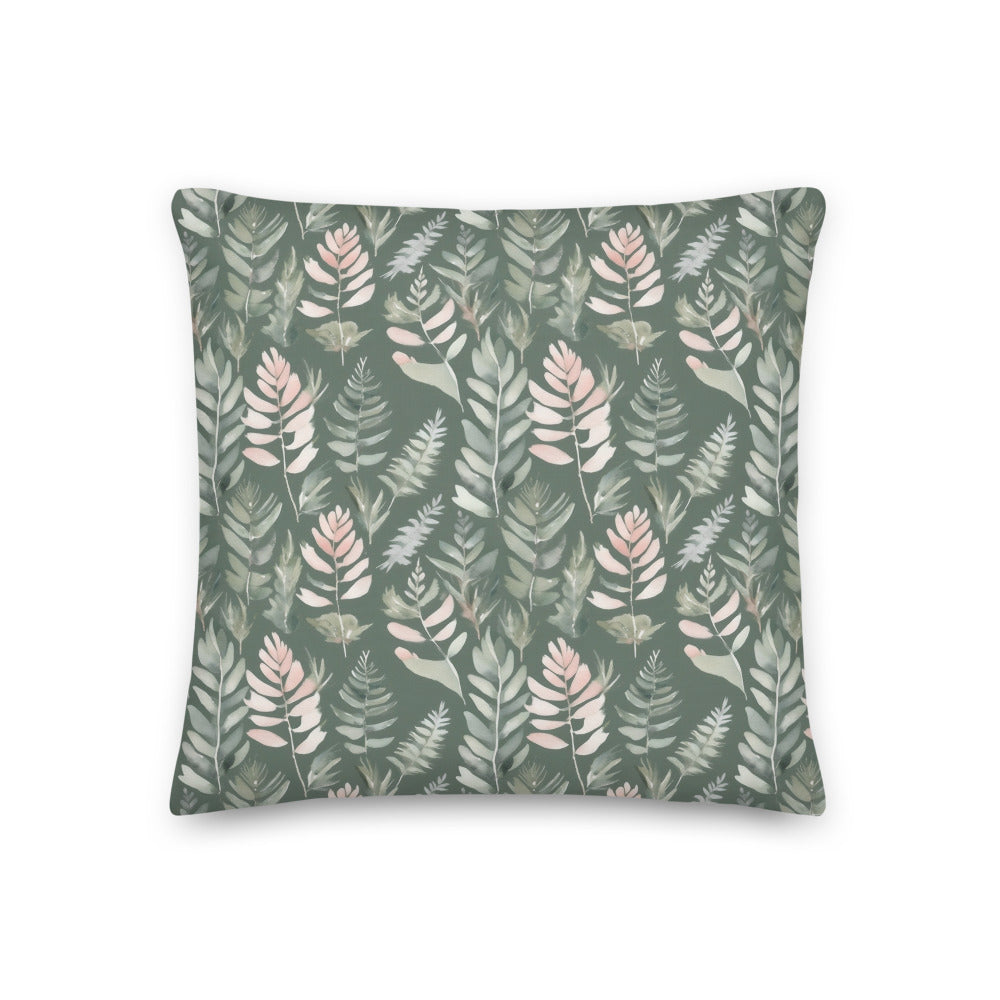 Sage Fern Cushion - watercolour print