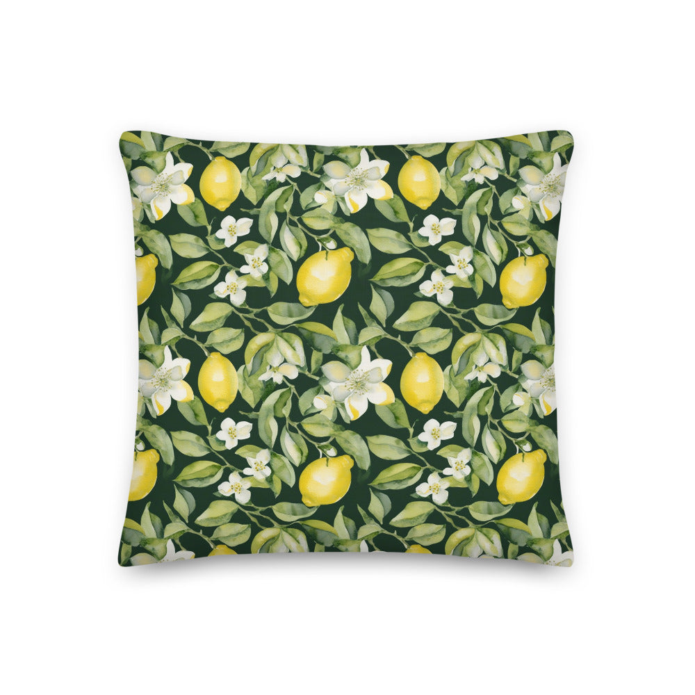 Lemon Grove Cushion - watercolour print